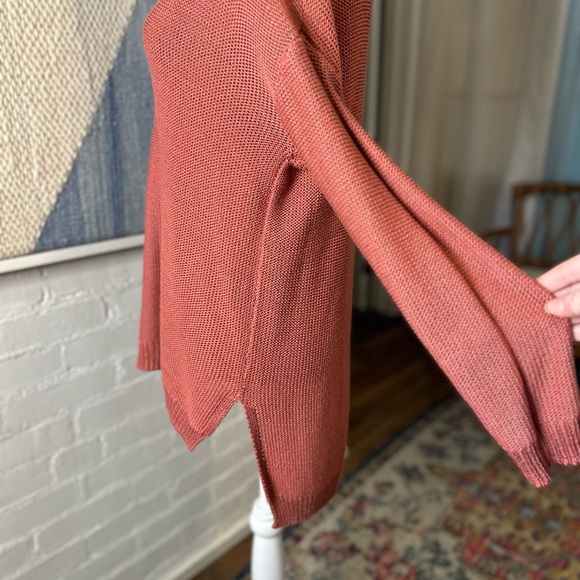 Workshop Republic Clothing Salmon Pink Wool Blend Crochet Sweater - Picture 7 of 11